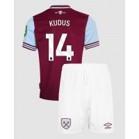 Maglia Calcio West Ham United Mohammed Kudus #14 Prima Divisa Bambino 2024-25 Manica Corta (+ pantaloncini)